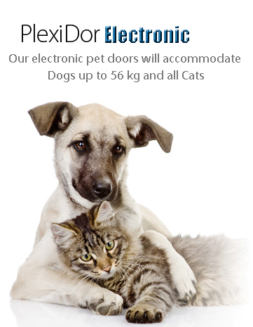 Plexidor Electronic - Our electronic pet doors will accomodate dogs up to 56 kg and all cats
